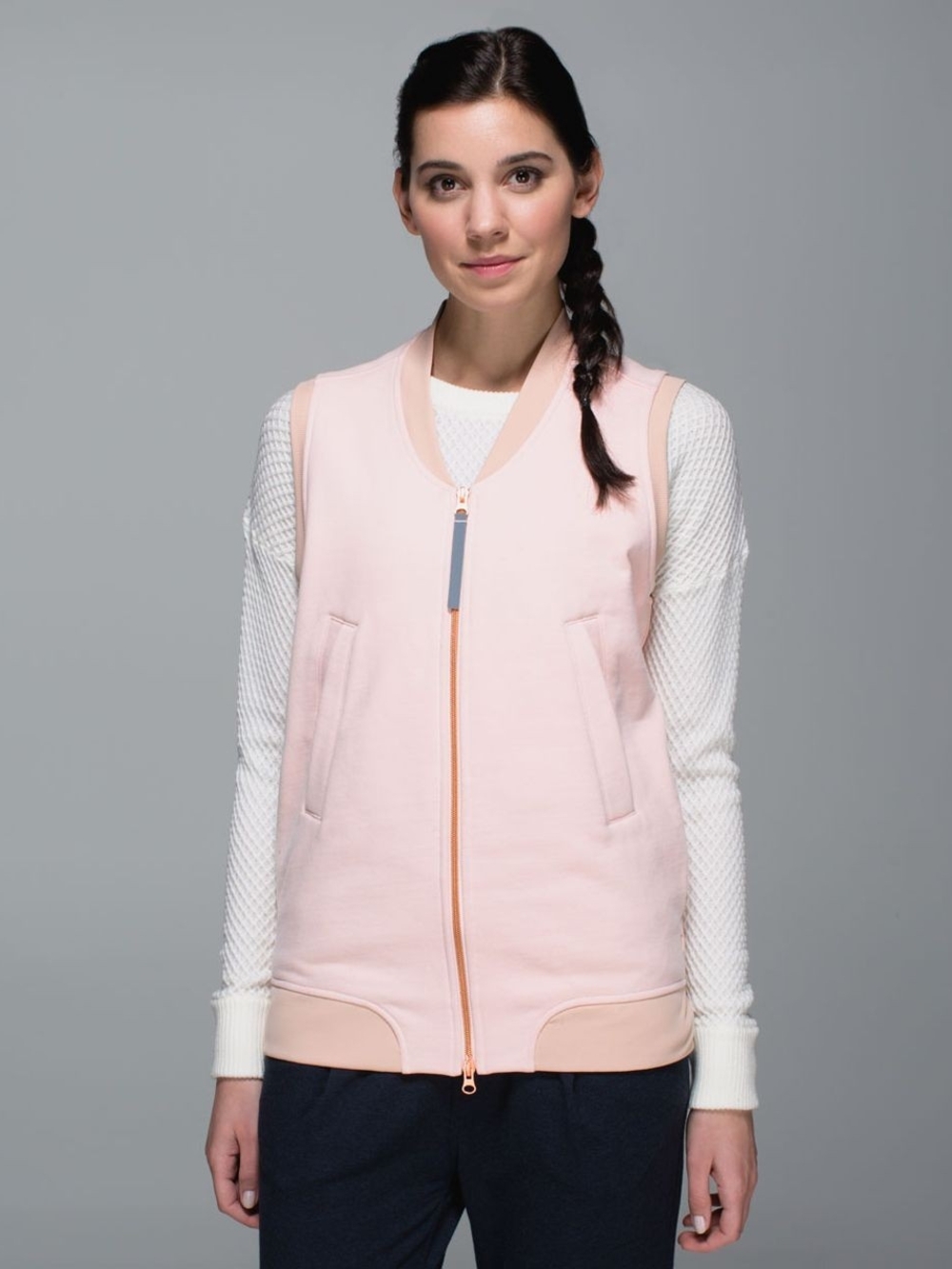 lululemon athletica Light Pink Sleeveless Zip Vest